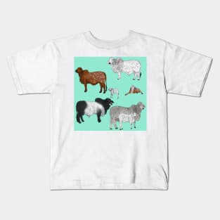 Brahman Cattle Seafoam Kids T-Shirt